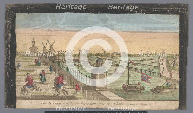View on the Hogesluis on the Amstel, Amsterdam, 1700-1799.  Creator: Anon.
