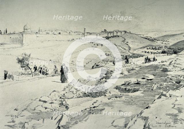 'Jerusalem, with the Road from Bethany', 1902. Creator: John Fulleylove.