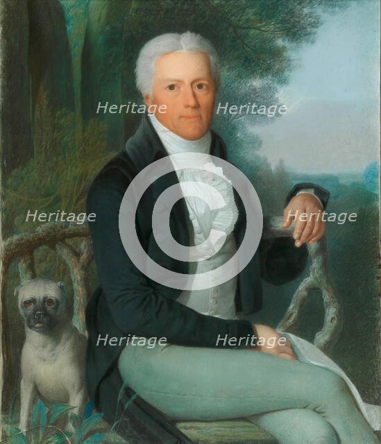 Portrait of Count Karl August von Hardenberg (1750-1822) in the park of his country estate..., c1810 Creator: Caffe, Daniel (1756-1815).