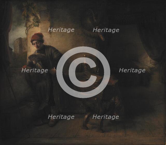 Standing Young Man at the Window in his Study Reading, known as"The Student", 1651-1654. Creators: Willem Drost, Rembrandt Harmensz van Rijn.