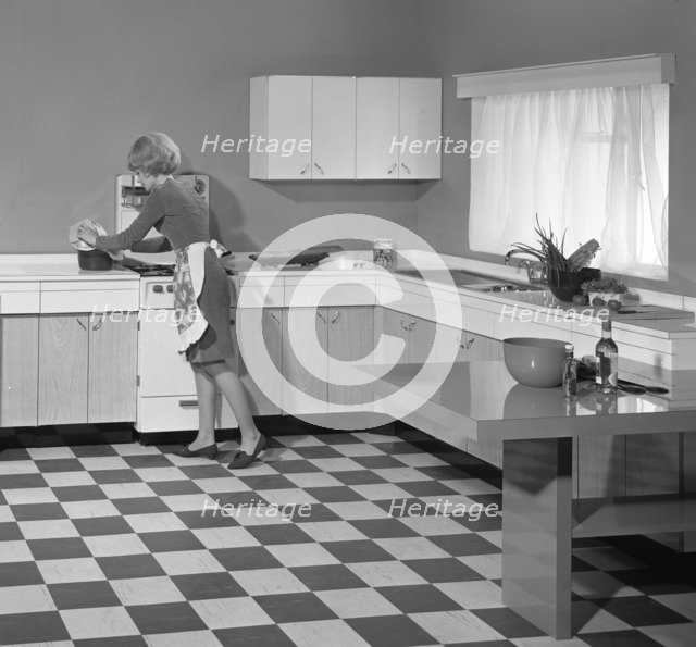 Kitchen scene, Warwick, Warwickshire, 1966. Artist: Michael Walters