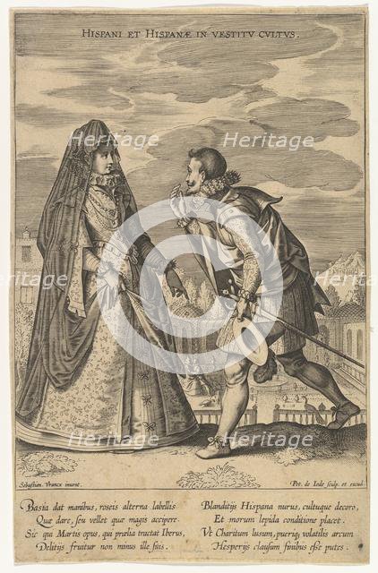 Hispani et Hispanae in Vestitu Cultus, from Fashions of Different Nations.n.d. Creator: Pieter de Jode I.