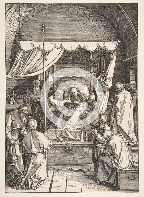 The Death of the Virgin, from the The Life of the Virgin, 1510. Creator: Albrecht Durer.
