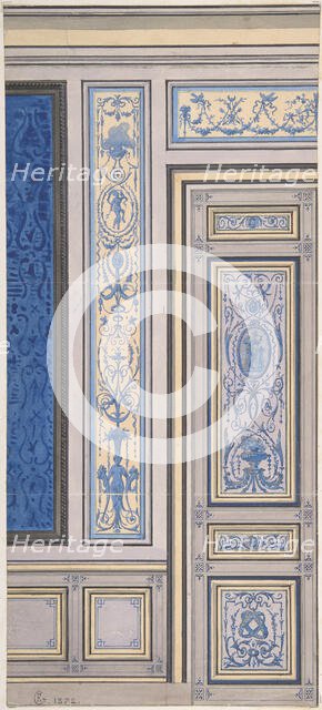 Design for Wall, Hôtel de Beaujon, Paris, 1872. Creators: Jules-Edmond-Charles Lachaise, Eugène-Pierre Gourdet.