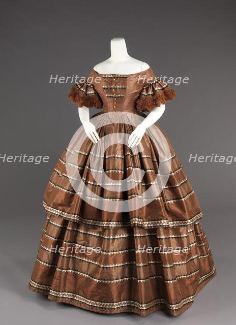 Evening dress, American, 1858-59. Creator: Unknown.