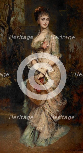 Portrait of Hanna Klinkosch (1849-1925), Princess of Liechtenstein , 1875. Creator: Makart, Hans (1840-1884).