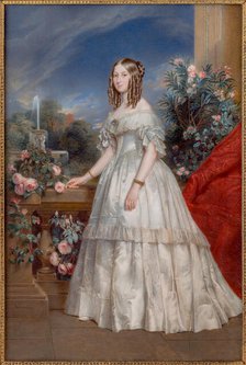 Portrait of Princess Victoria of Saxe-Coburg and Gotha (1822-1857), Duchess of Nemours, c1845. Creator: Meuret, François (1800-1887).