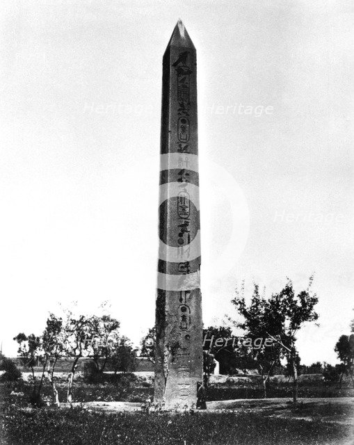 Heliopolis Obelisk, Egypt, 1878. Creator: Felix Bonfils.