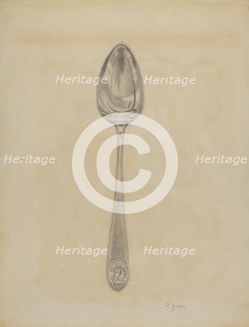 Silver Soup Spoon, c. 1936. Creator: Joseph Guarino.