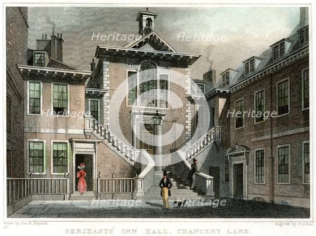 Serjeants' Inn Hall, Chancery Lane, London, c1830.Artist: WH Bond