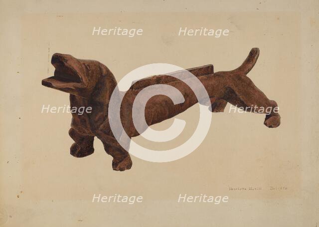 Dachsund Foot Scraper, c. 1942. Creator: Henrietta S. Hukill.
