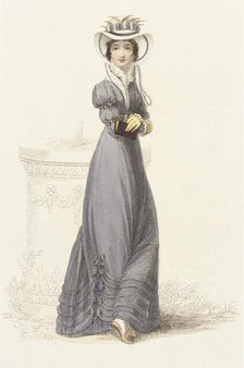 Fashion Plate (Promenade Dress), 1824. Creator: Rudolph Ackermann.