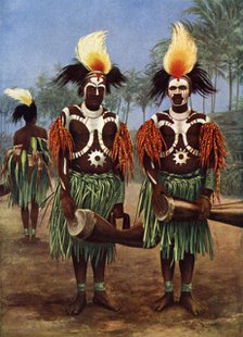 Dancers of the Fly River region, Papua New Guinea, 1920. Artist: Unknown