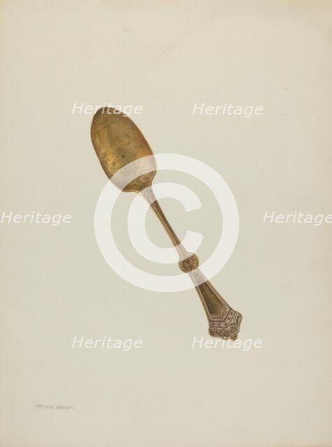 Dessert Spoon, c. 1940. Creator: Frank M Keane.