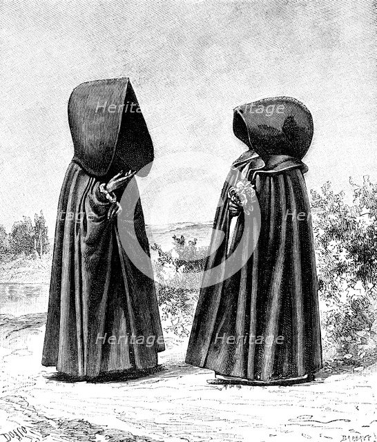 Two hooded women from Faial, Portugal, and San Miguel, Spain, c1900s. Artist: Unknown