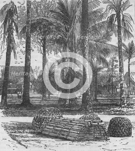 'The Barracks at the Residency, with graves of Mr. Birch and Captain Innes', 1876, (c1880) Artist: Unknown.