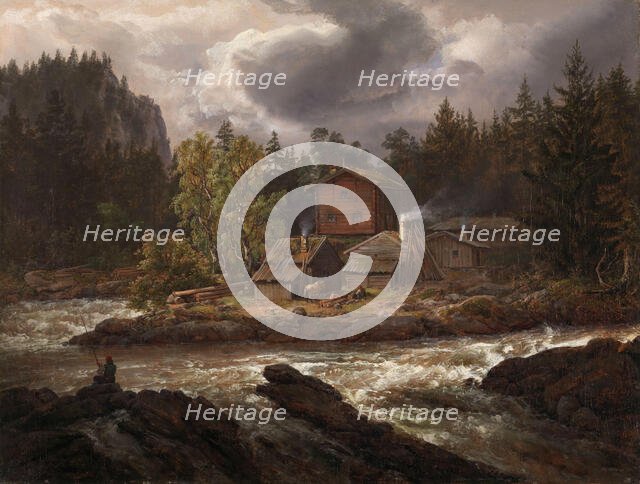 View of Honefossen, 1847. Creator: Johan Christian Dahl.