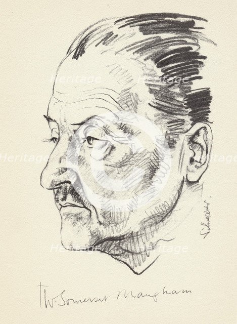W Somerset Maugham, British author, (c1930s?) Artist: Unknown