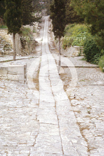 'Royal Road' leading to Minoan Palace at Knossos, Crete, c15th century BC. Artist: Unknown.