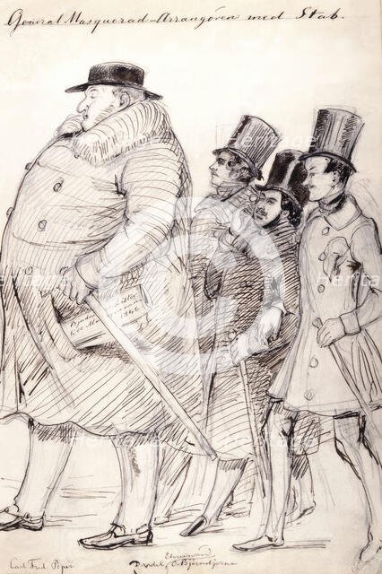 "'General Masquerad-Organizer with staff'. Carl Fred. Piper, Dardel, Ehrnman, O. Björnstjerna", 1845 Creator: Fritz von Dardel.