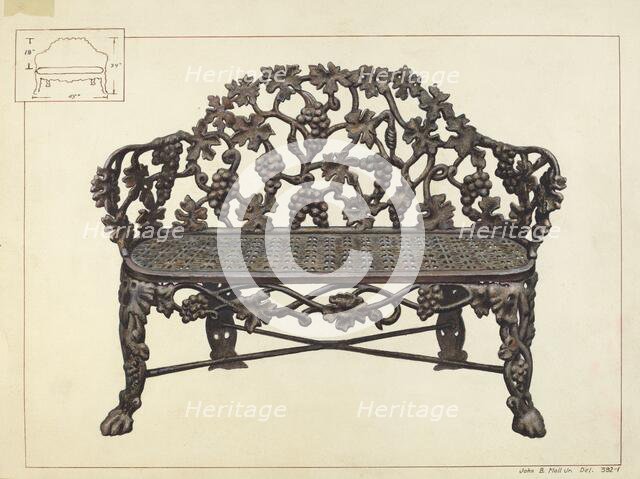 Garden Bench, 1935/1942. Creator: John B. Moll.