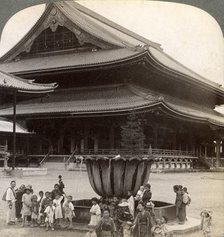 Main front of Higashi Hongan-ji, largest Buddhist temple in Japan, Kyoto, 1904.Artist: Underwood & Underwood