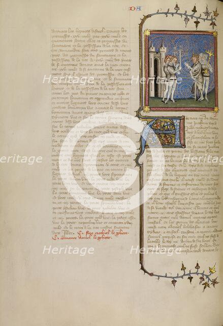 Nebuchadnezzar at the Surrender of Jerusalem, about 1360-1370. Creator: Master of Jean de Mandeville.
