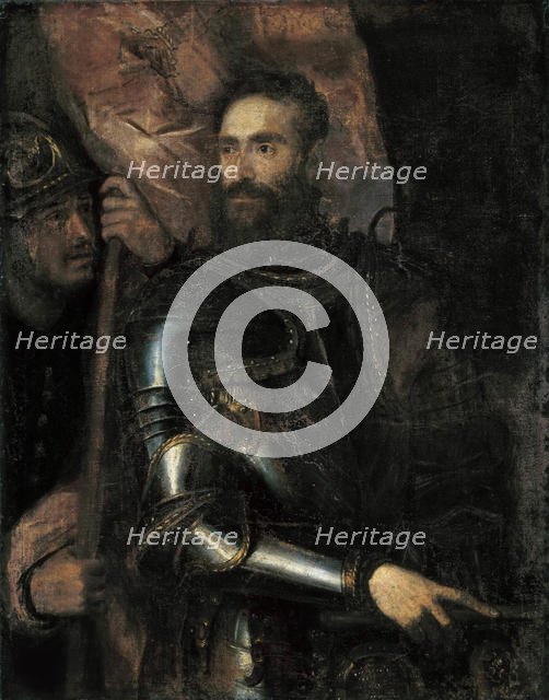 Portrait of Pier Luigi Farnese (1503-1547) , c. 1546. Creator: Titian (1488-1576).