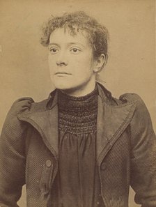 Soubrier. Annette (femme Chericotti). 28 ans, née à Paris Ille. Coutière. Anarchiste. 25/3..., 1894. Creator: Alphonse Bertillon.