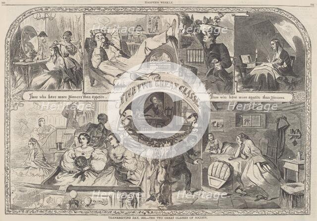 Thanksgiving Day, 1860 - The Two Great Classes of Society, published 1860. Creator: Winslow Homer.