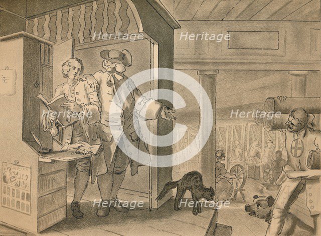 Sketch for Plate IV from 'Industry and Idleness', 1747. Artist: William Hogarth.