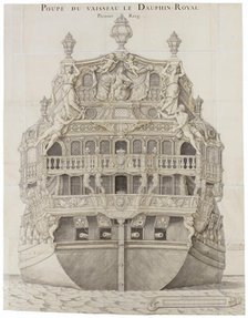 Rear view of the ship Dauphin Royal, 1668-1669. Creator: Girardon, François, (after) (1628-1715).