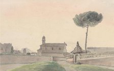 View of the Church of San Pancrazio, Rome, from the South, 1834. Creator: Franz Ludwig Catel.