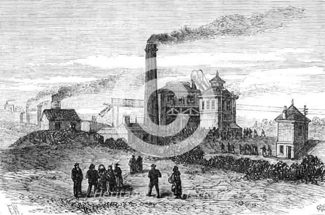 Scene of the Colliery Disaster at Barnsley, 1883. Creator: Unknown.