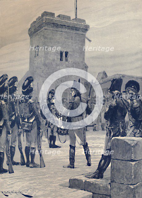 'Pitt Drilling Militia at Walmer Castle in 1803', (1896). Artist: JW Evans.