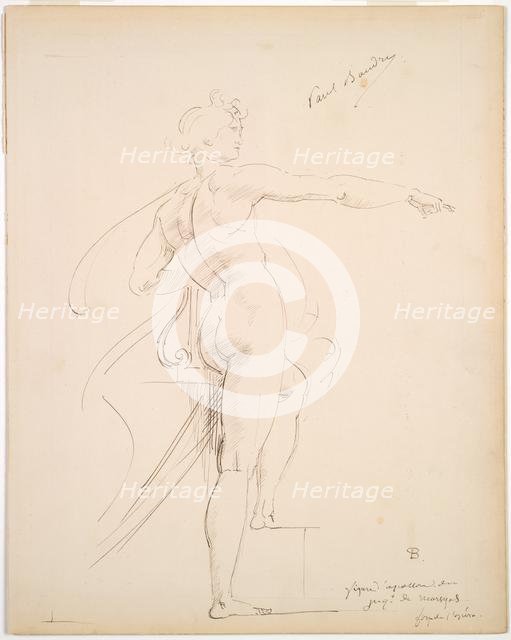 Study of Apollo for Marsyas (recto); Face in Profile (verso), late 1860s. Creator: Paul Baudry (French, 1828-1886).