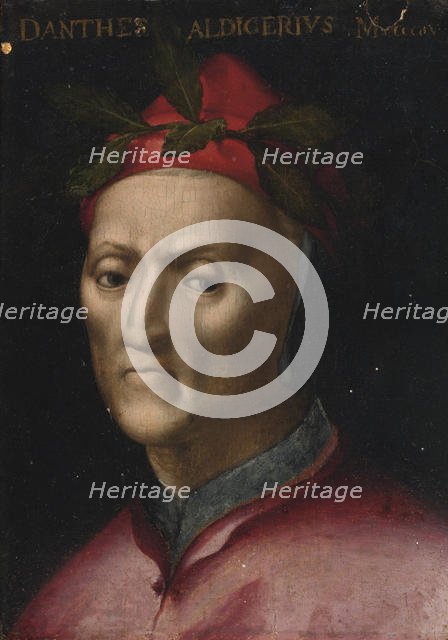 Portrait of Dante Alighieri (1265-1321). Artist: Italian, second half 16th cen. (ca. 1550-1600)