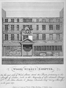 View of Wood Street Compter, City of London, 1793.             Artist: John Thomas Smith