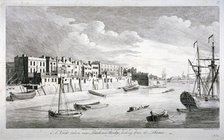 View near Limehouse Bridge, London, looking down the River Thames, 1751. Artist: John Boydell
