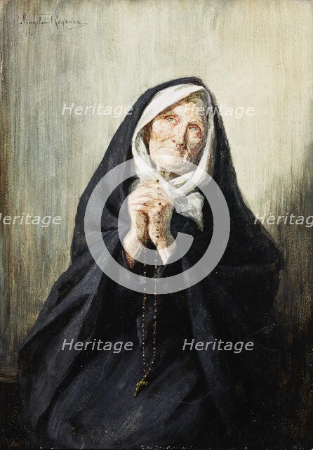 Old Woman Praying, 1907. Creator: Mieczyslaw Reyzner.