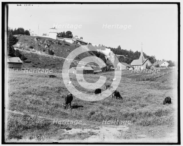 Old Fort Mackinac from pasture field, Mackinac Island, Mich., between 1880 and 1899. Creator: Unknown.