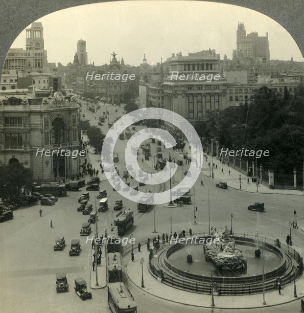 'The Calle de Alcala and Skyscrapers of Madrid, Spain', c1930s. Creator: Unknown.