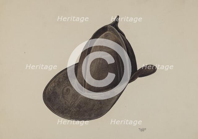 Fireman's Hat, 1938. Creator: Robert Tardiff.