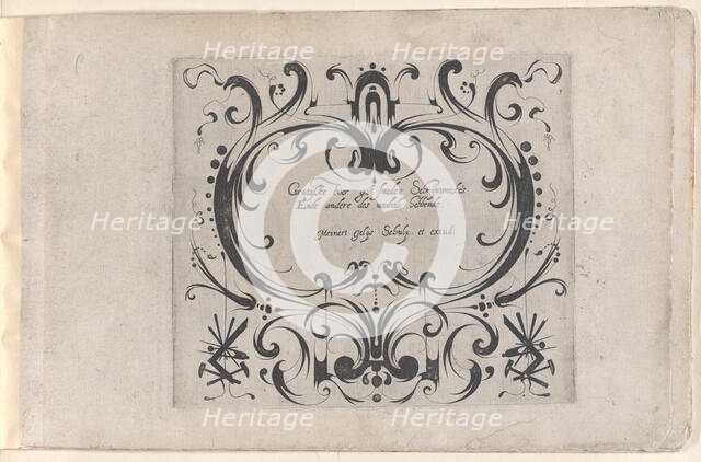 Title for the Print Series 'Grateske voer golt smeden Schrijnwerkers Ende andere ..., ca. 1610-1630. Creator: Meinert Gelijs.