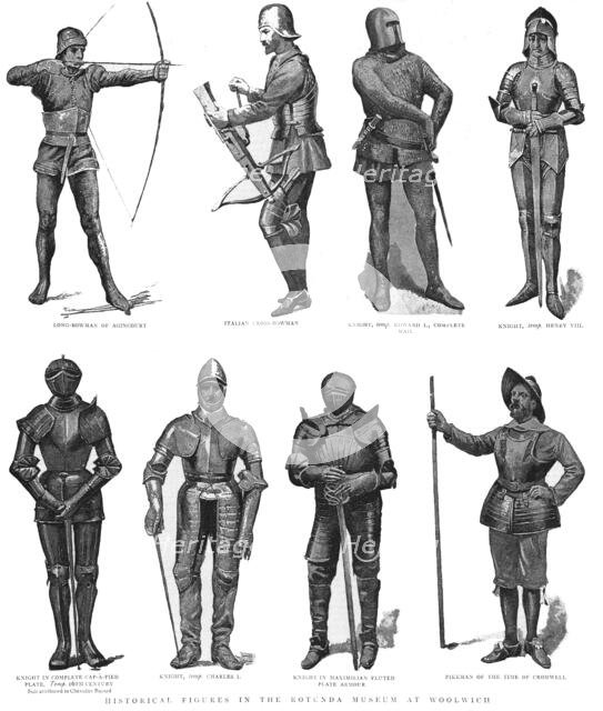 'Historical Figures in the Rotunda Museum at Woolwich; Showing the use of Armour, 1890. Creator: Unknown.