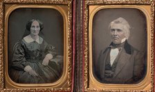 Pair of Portraits of Man and Woman (Husband and Wife?), 1852-60. Creator: Jeremiah Gurney.