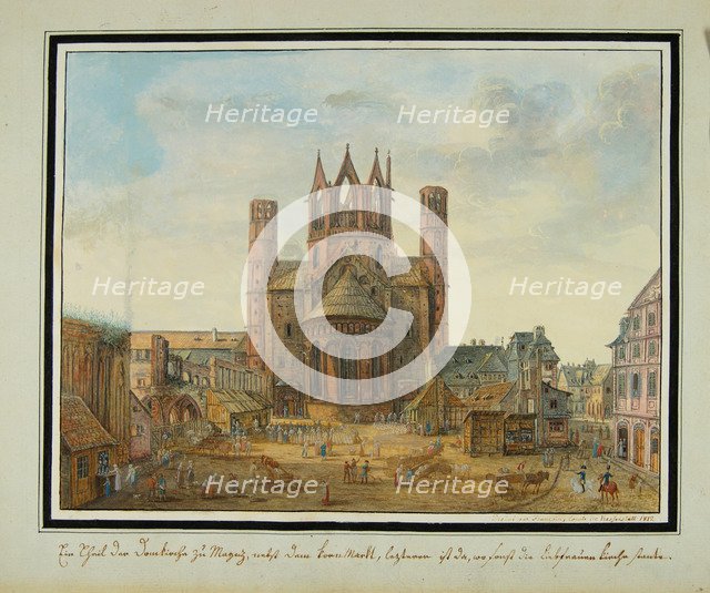 Liebfrauenplatz and Mainz Cathedral from the east, 1812.