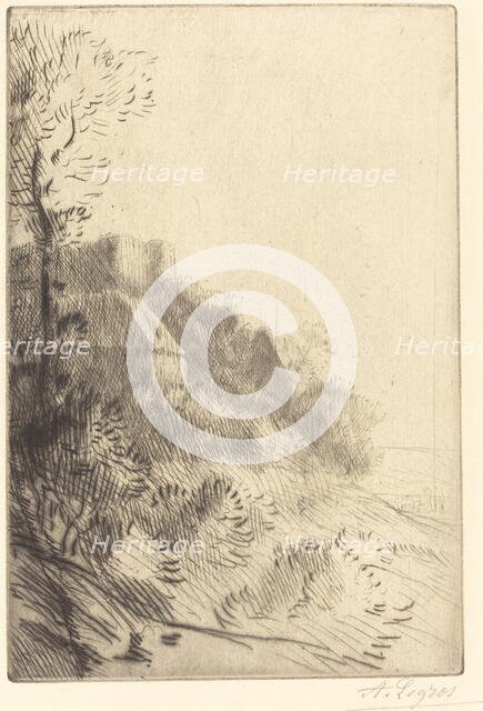 Farm on a Hillside in Sunlight (La ferme du coteau; Effet de soleil sur le coteau). Creator: Alphonse Legros.