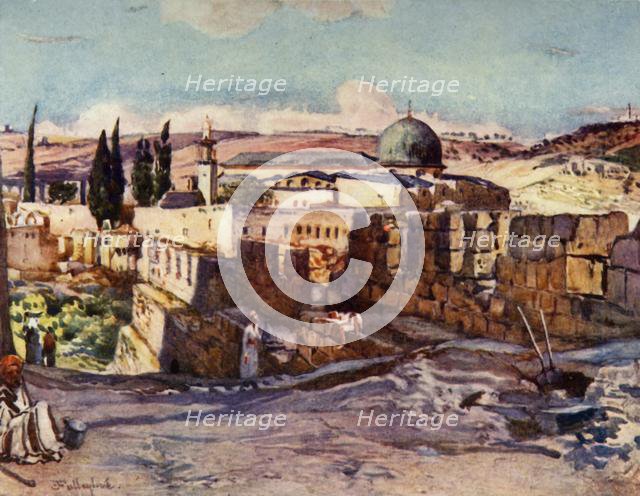 'The Mosque of El Aksa from Inside the South Wall of Jerusalem', 1902. Creator: John Fulleylove.