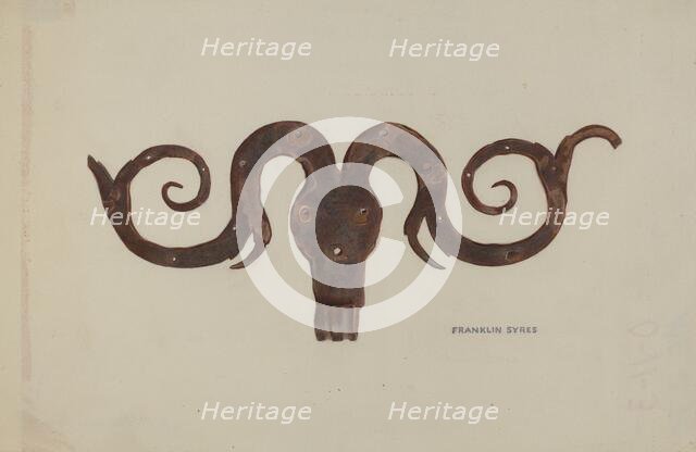 Moravian Hinge, c. 1939. Creator: Franklyn Syres.